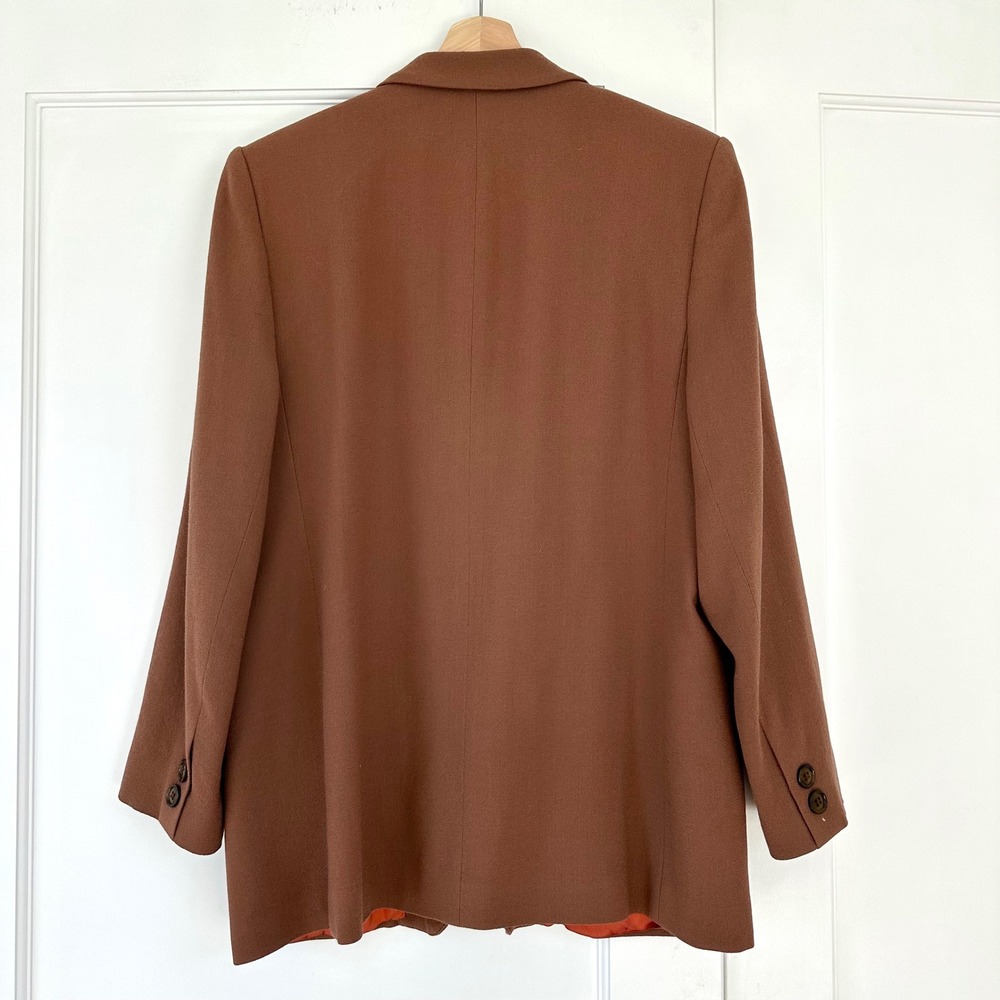 Tailored by Harlan Vintage Women's Brown‎ Blazer Rust 16 Large 90s - Picture 8 of 13